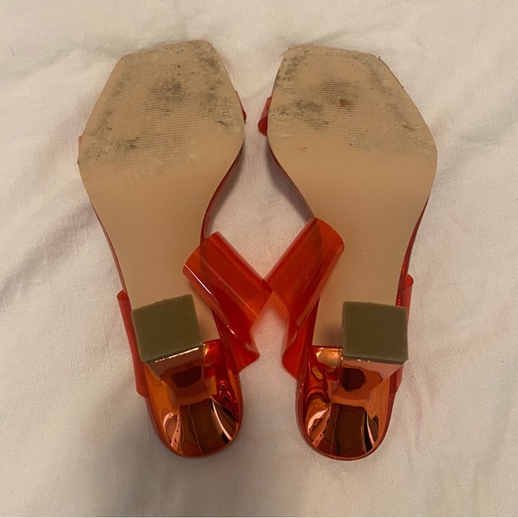 VIVIANLY Clear Pointed Toe Sandals Stiletto Heels Transparent Strap High Heels - Picture 7 of 9